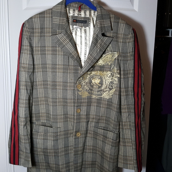 UNIQUE!! Ergonomic Jeans" "SAMPLE"?? Plaid Jacket - Picture 6 of 8